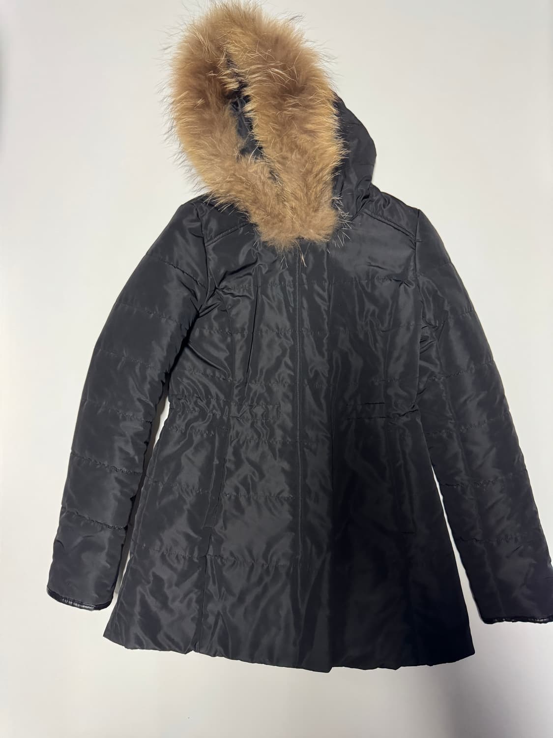 여성 에고이스트 라쿤 퍼 경량 패딩 점퍼 S 블랙 상품이미지1