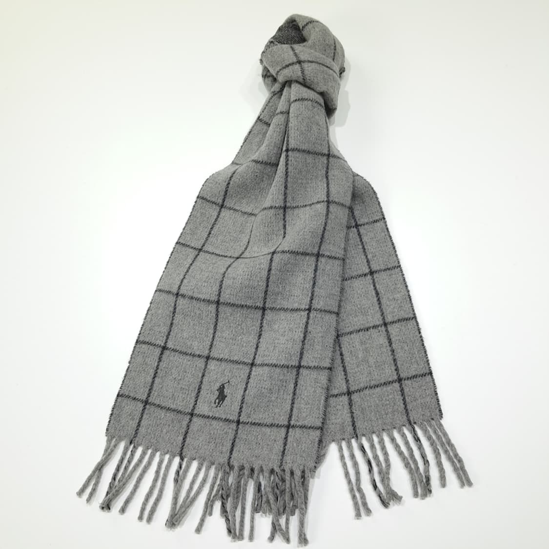 MX400 폴로 이태리판 램스울 헤링본 그레이 머플러 목도리 상품이미지2