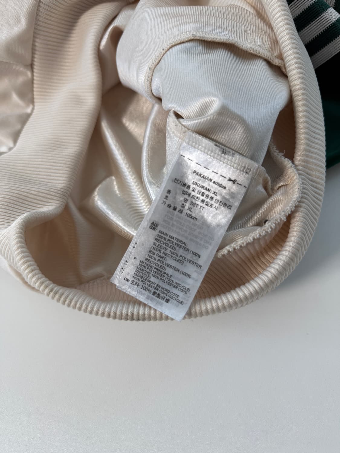 아디다스 오버핏 흰 초 배색 트랙 져지 상품이미지5