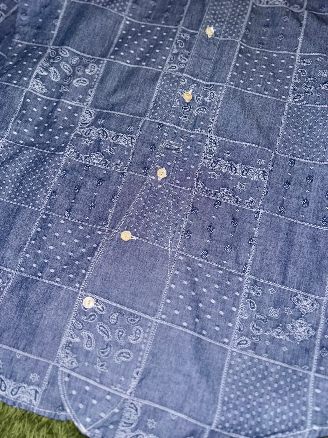 [42] 커스텀멜로우 MVW 페이즐리 패치워크 샴브레이 셔츠 상품이미지7