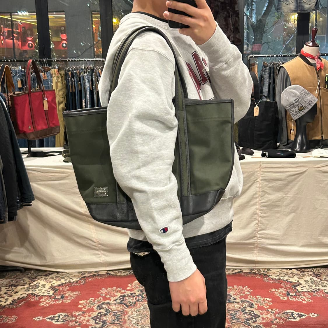 포터 걸 PORTER GIRL 토트백 숄더백 올리브 그린 상품이미지10