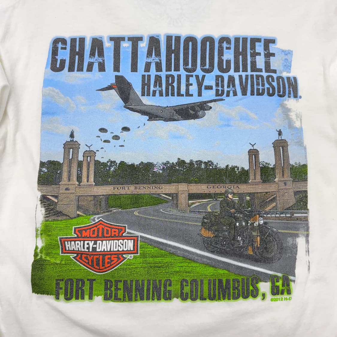 할리데이비슨 모터싸이클 그래픽 빈티지 롱슬리브 긴팔 티셔츠 화이트 상품이미지6