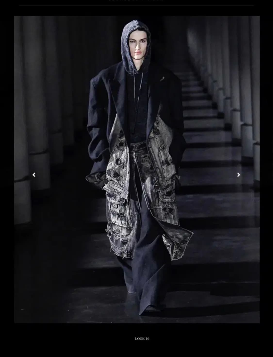 준지 2023 F/W 디스트로이 스커트 (팬츠 리폼) 상품이미지2