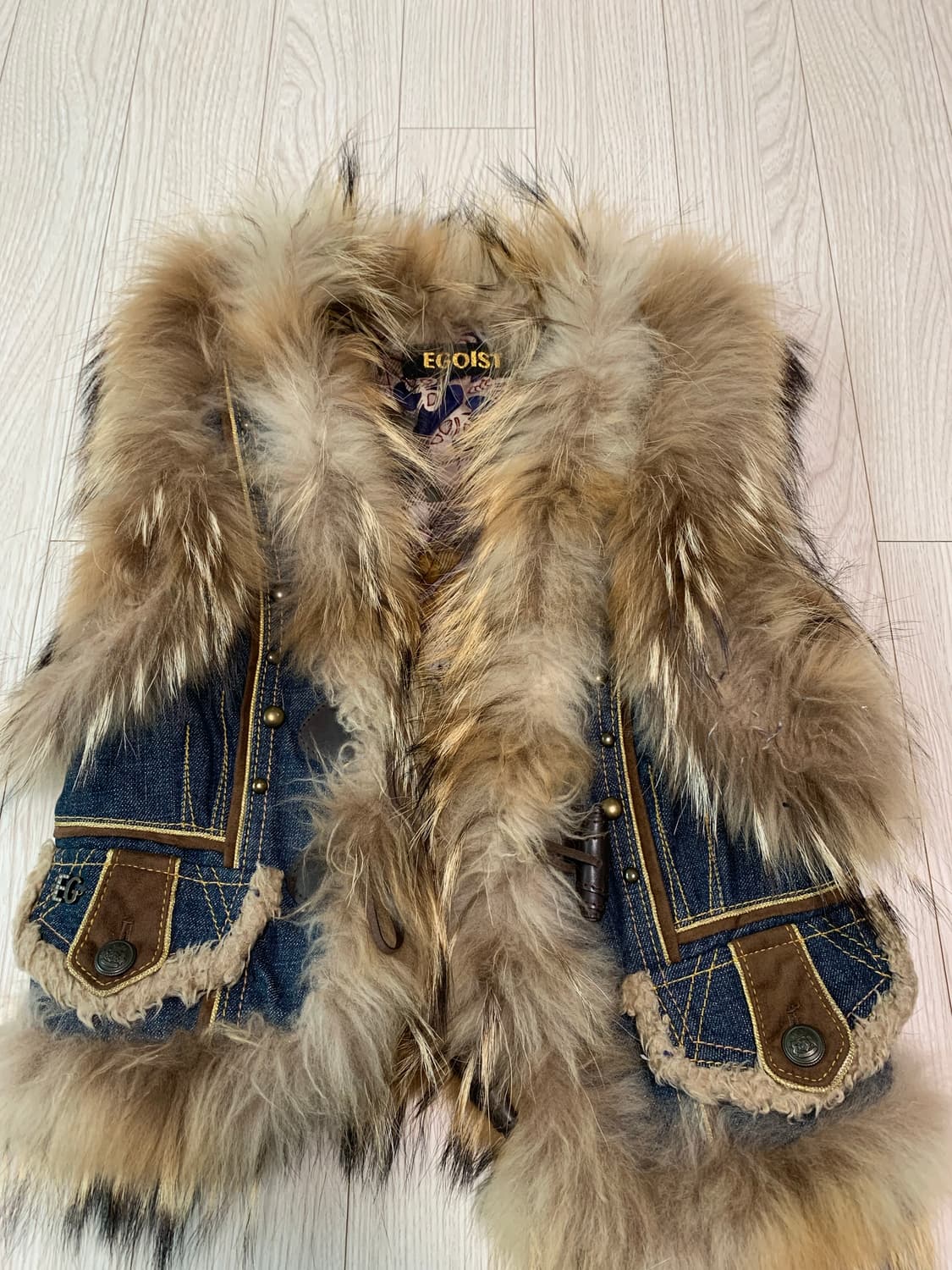 EGOIST 에고이스트 데님 퍼 베스트 상품이미지1