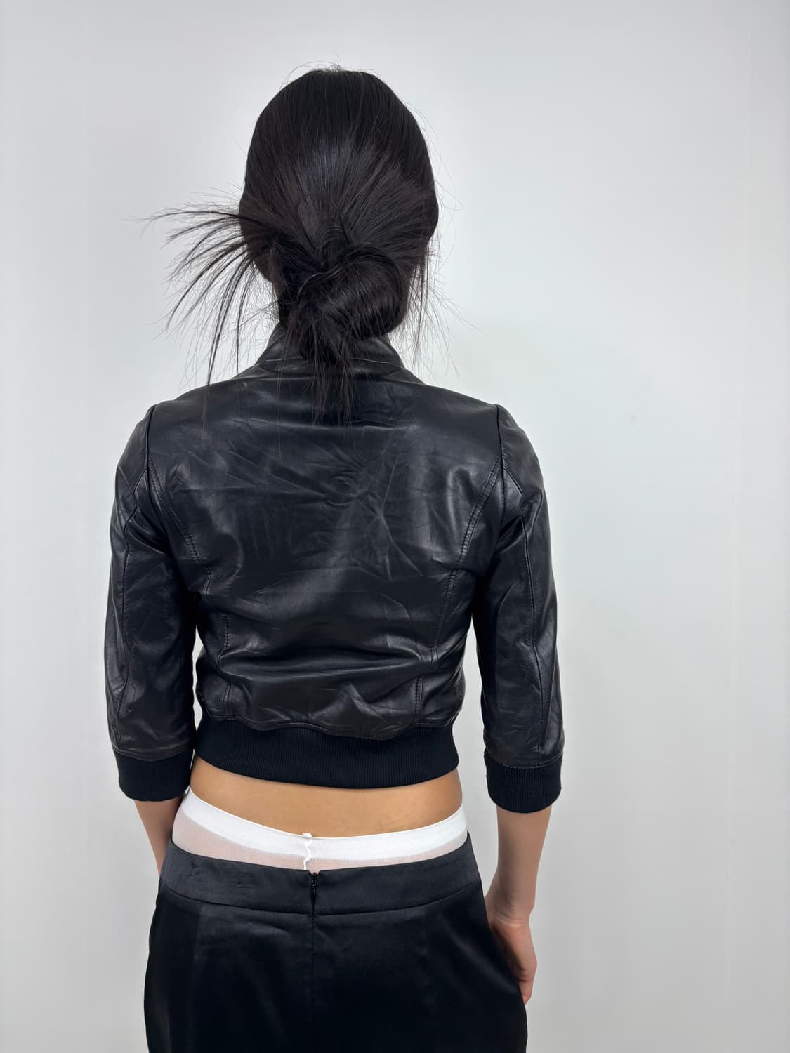 3/4 SLEEVE FAUX LEATHER JACKET 상품이미지6