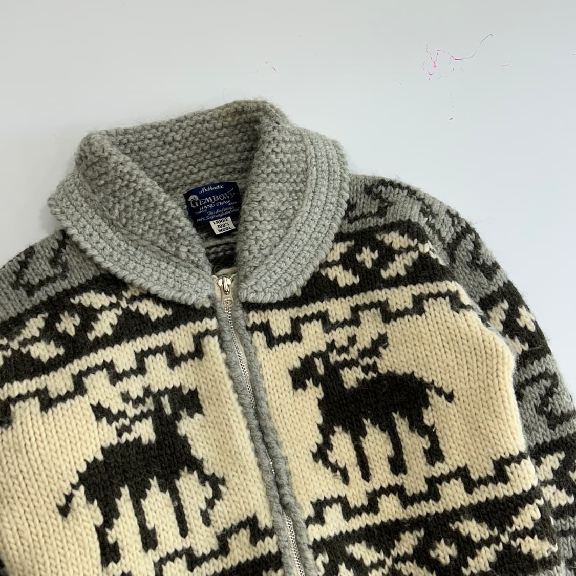 GEMBONY 노르딕 패턴 울 집업 가디건 상품이미지4