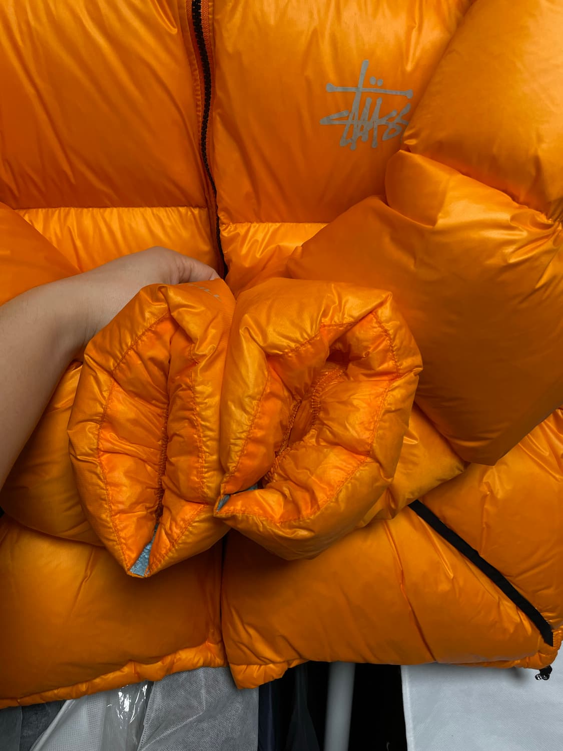 [L사이즈] 스투시 마이크로 립스탑 다운 파카 패딩 자켓 오렌지 상품이미지5