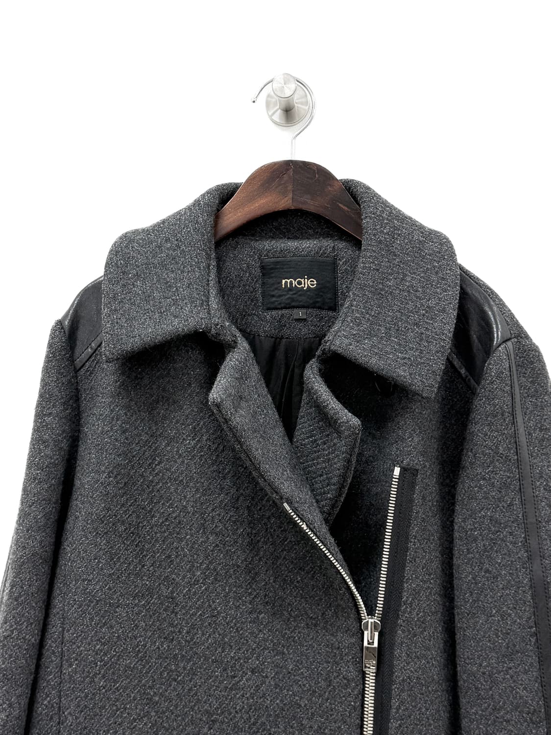 마쥬 울 블렌드 램스킨 디테일 코트 상품이미지3