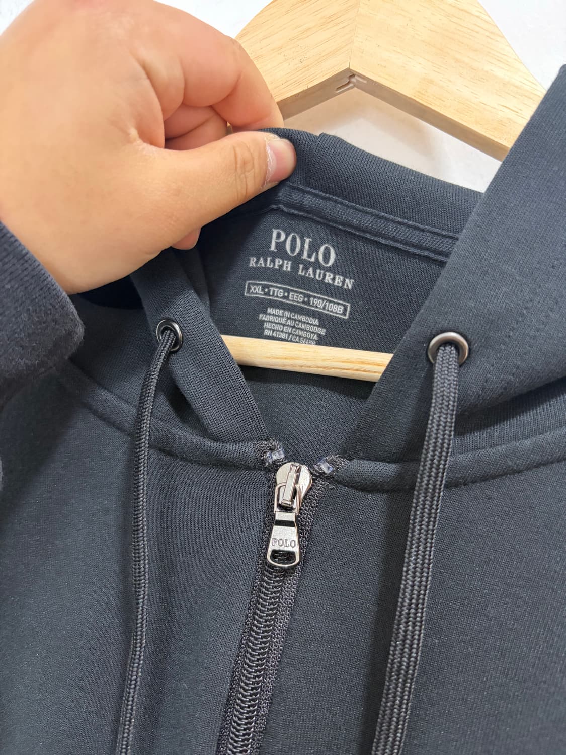 폴로 랄프로렌 져지 검정 후드집업 상품이미지4