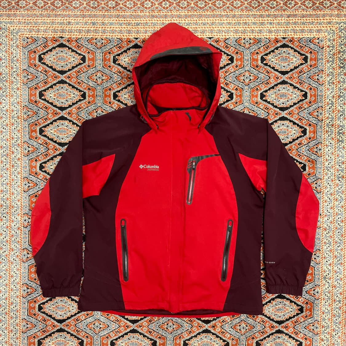 컬럼비아 레드 옴니드라이 바람막이 점퍼 남성XL 상품이미지1