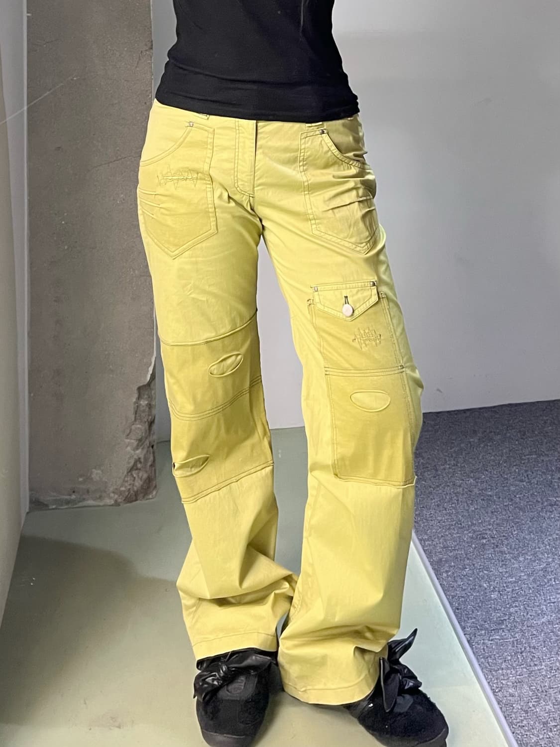 Avant Le Temps 디테일 패치워크 팬츠 상품이미지2