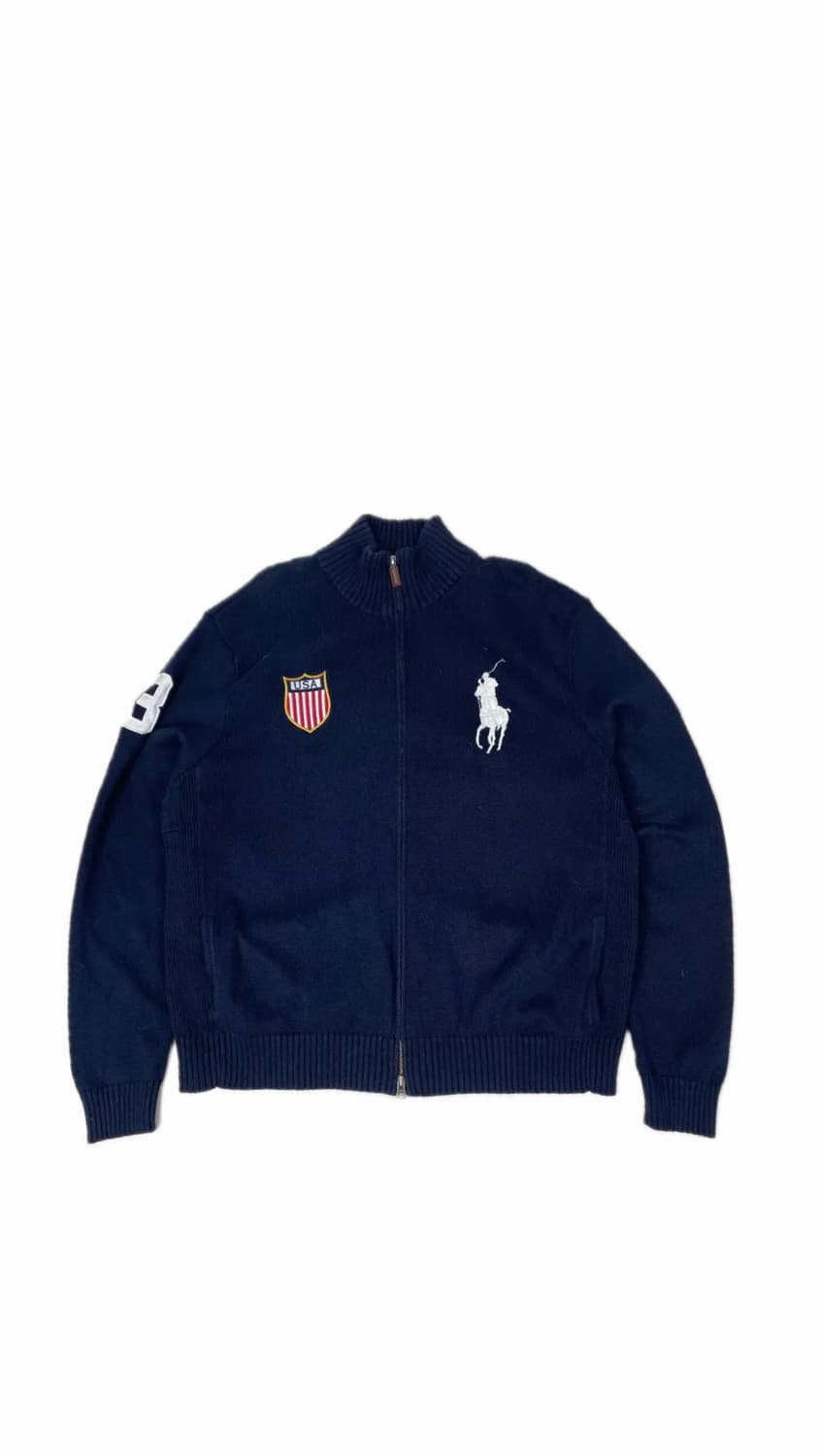 폴로 랄프로렌 빅포니 램스울 니트집업 상품이미지1