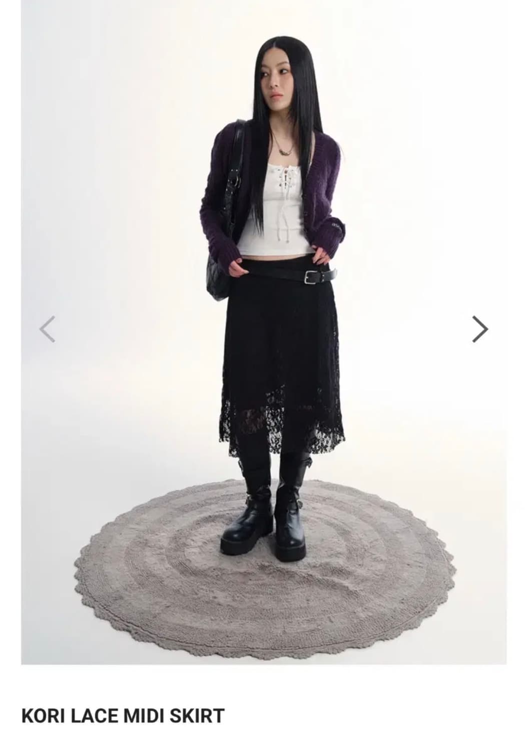 애즈온 KORI RACE 미디 스커트 상품이미지1