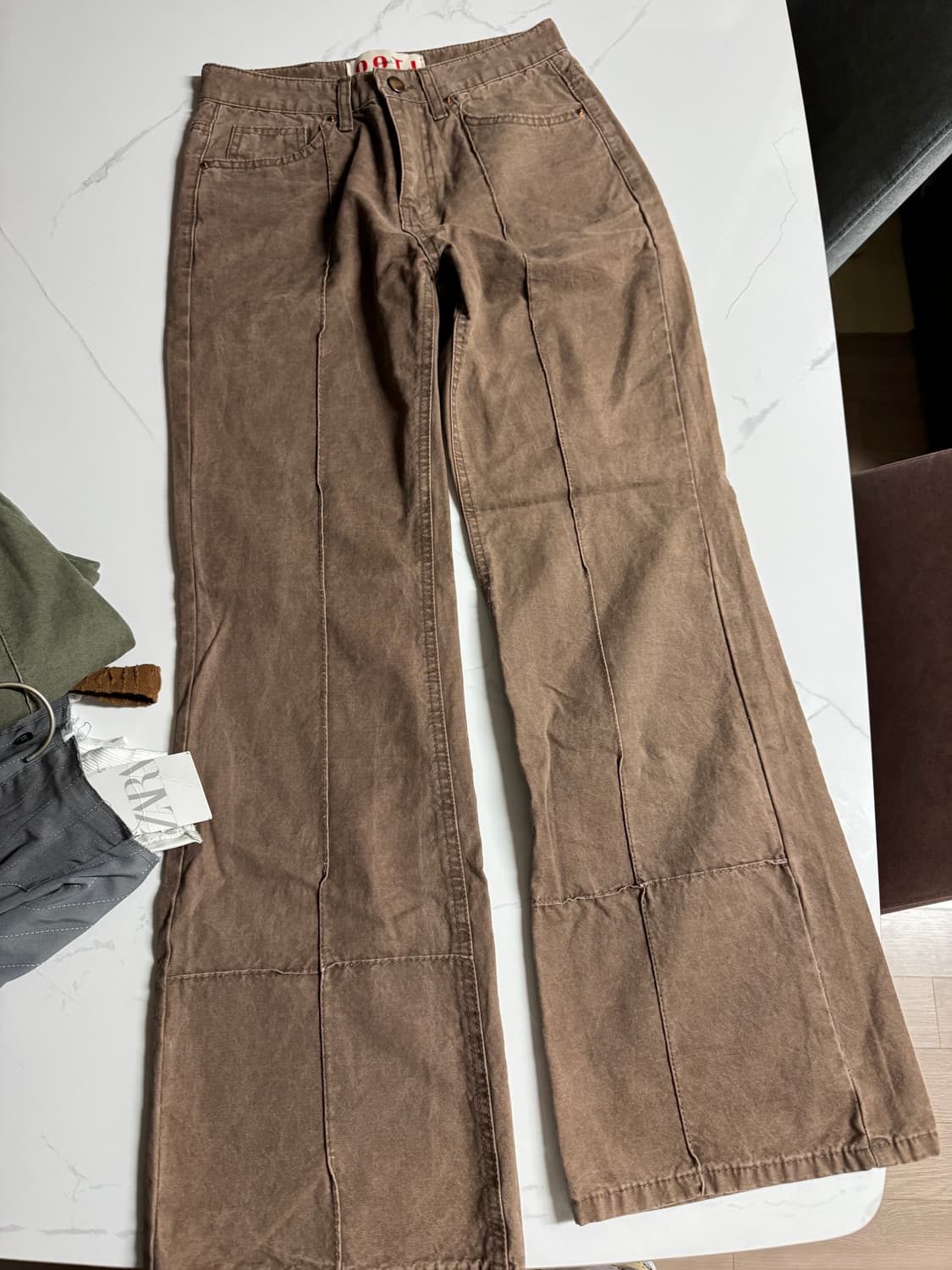 ootj 브라운 부츠컷 팬츠 상품이미지1