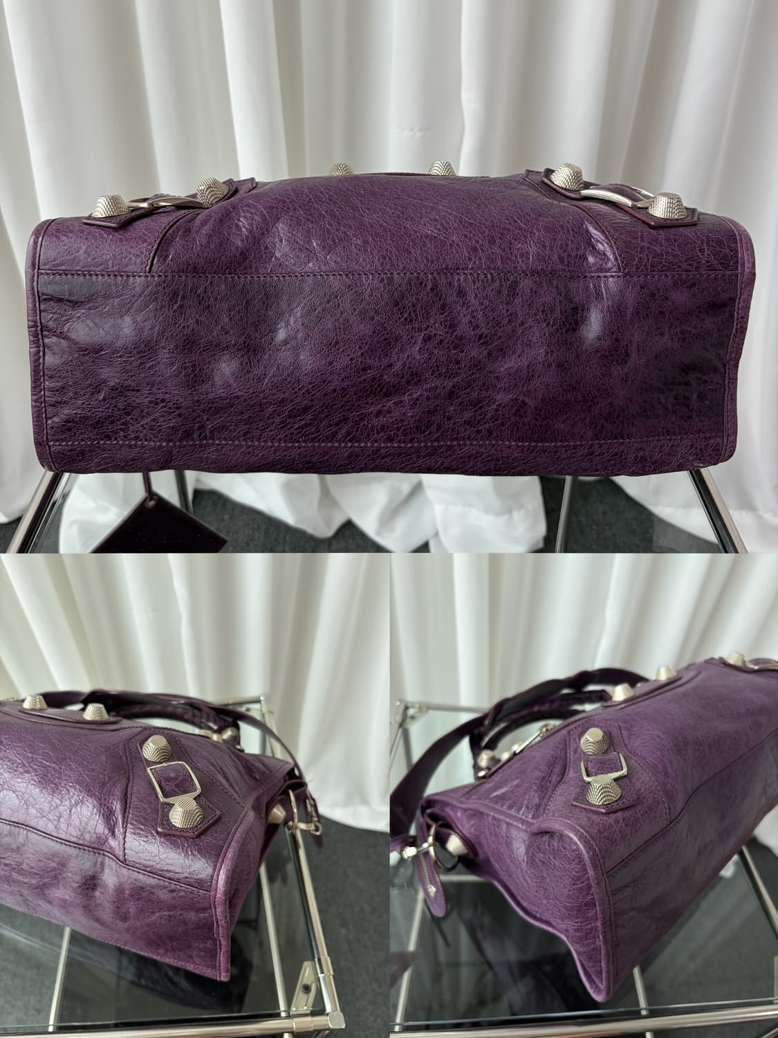 발렌시아가 시티 모터백 퍼플 상품이미지10