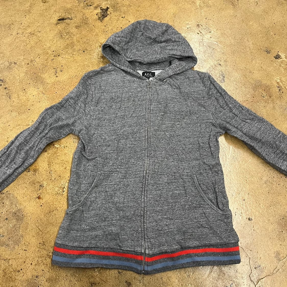 [정품/M] A.P.C. 그레이 후드 집업 b10 상품이미지3