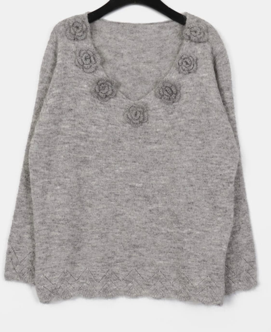 로즈 루즈핏 오프숄더 니트 상품이미지2