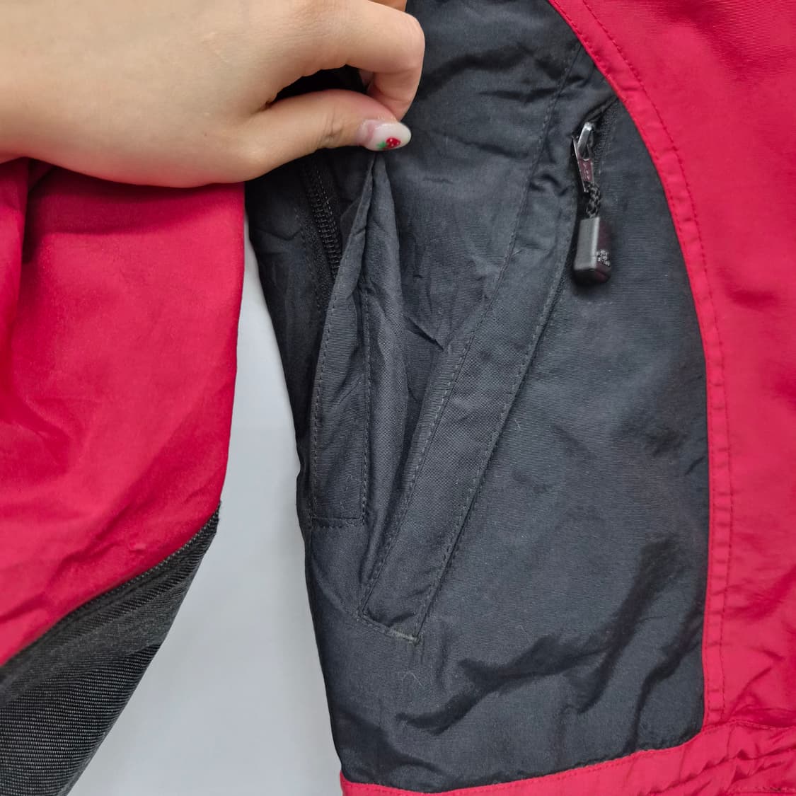 노스페이스 레드/블랙 바람막이 자켓 남성 L 상품이미지5