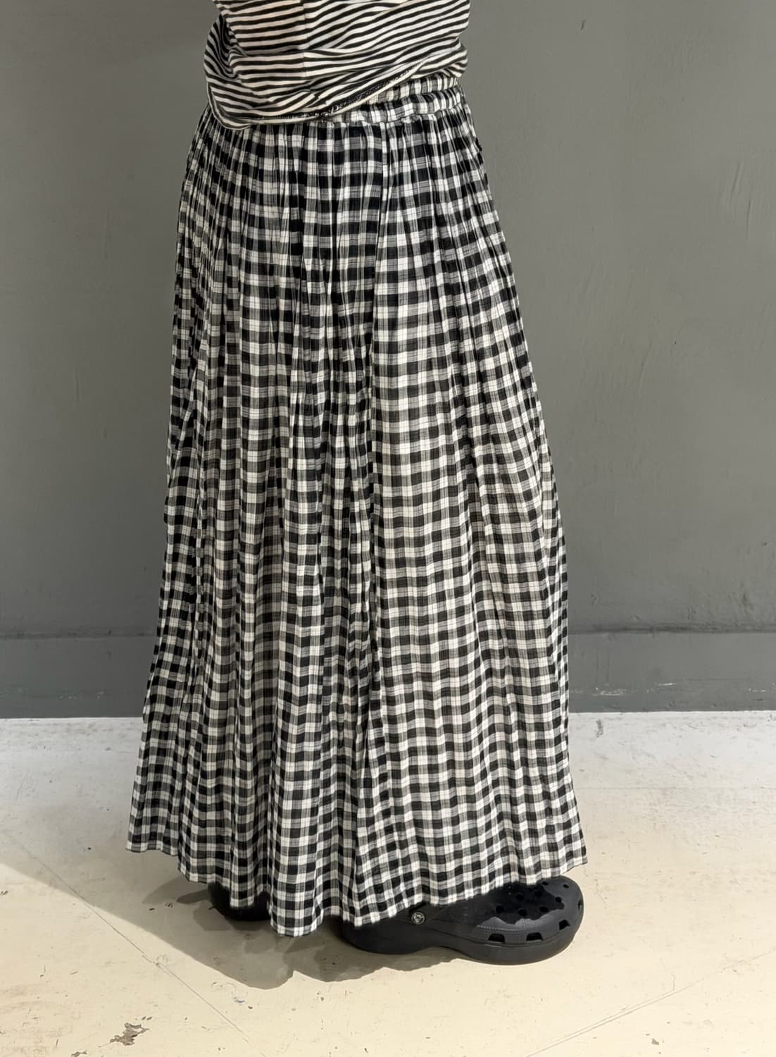 check pattern long skirt 상품이미지4