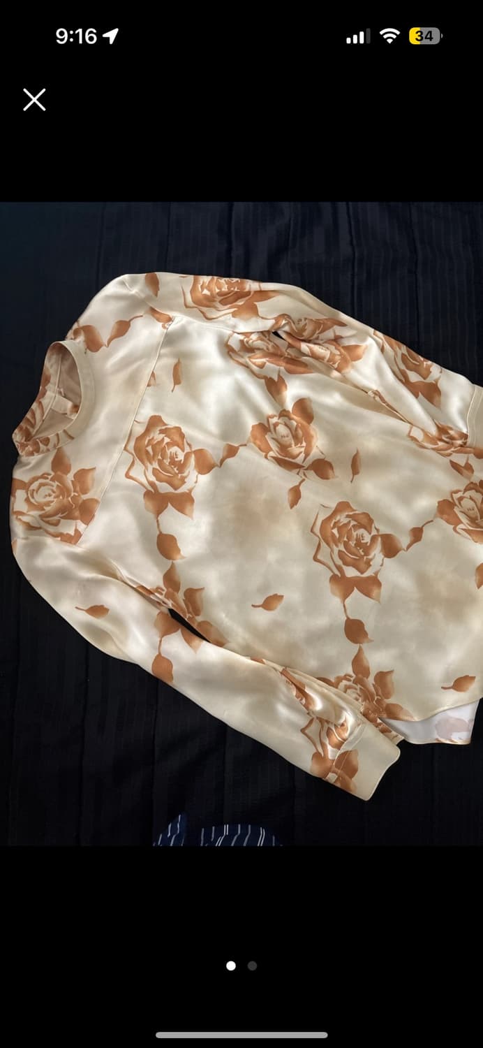 Teak 장미 패턴 블라우스 상품이미지1