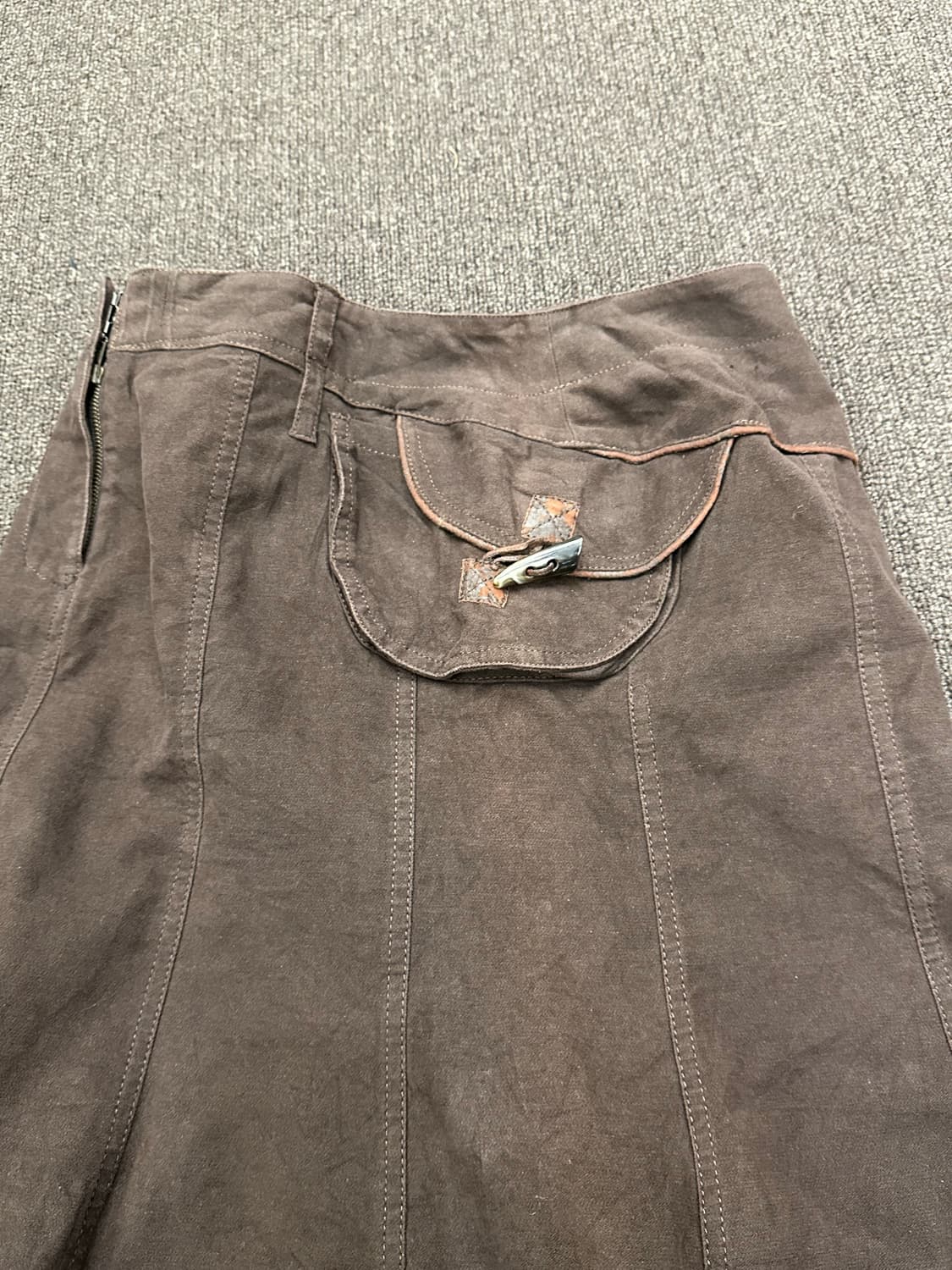 40)Japanese vintage 브라운 카고 미디 스커트 상품이미지2