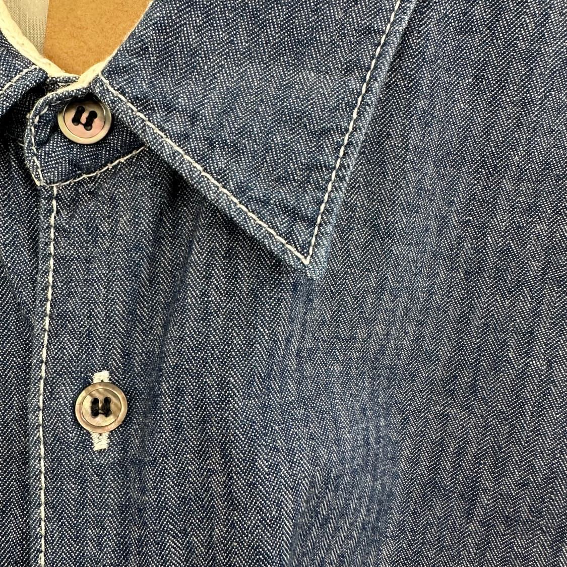 꼼데가르송 옴므 헤링본 데님 반팔 셔츠 상품이미지3