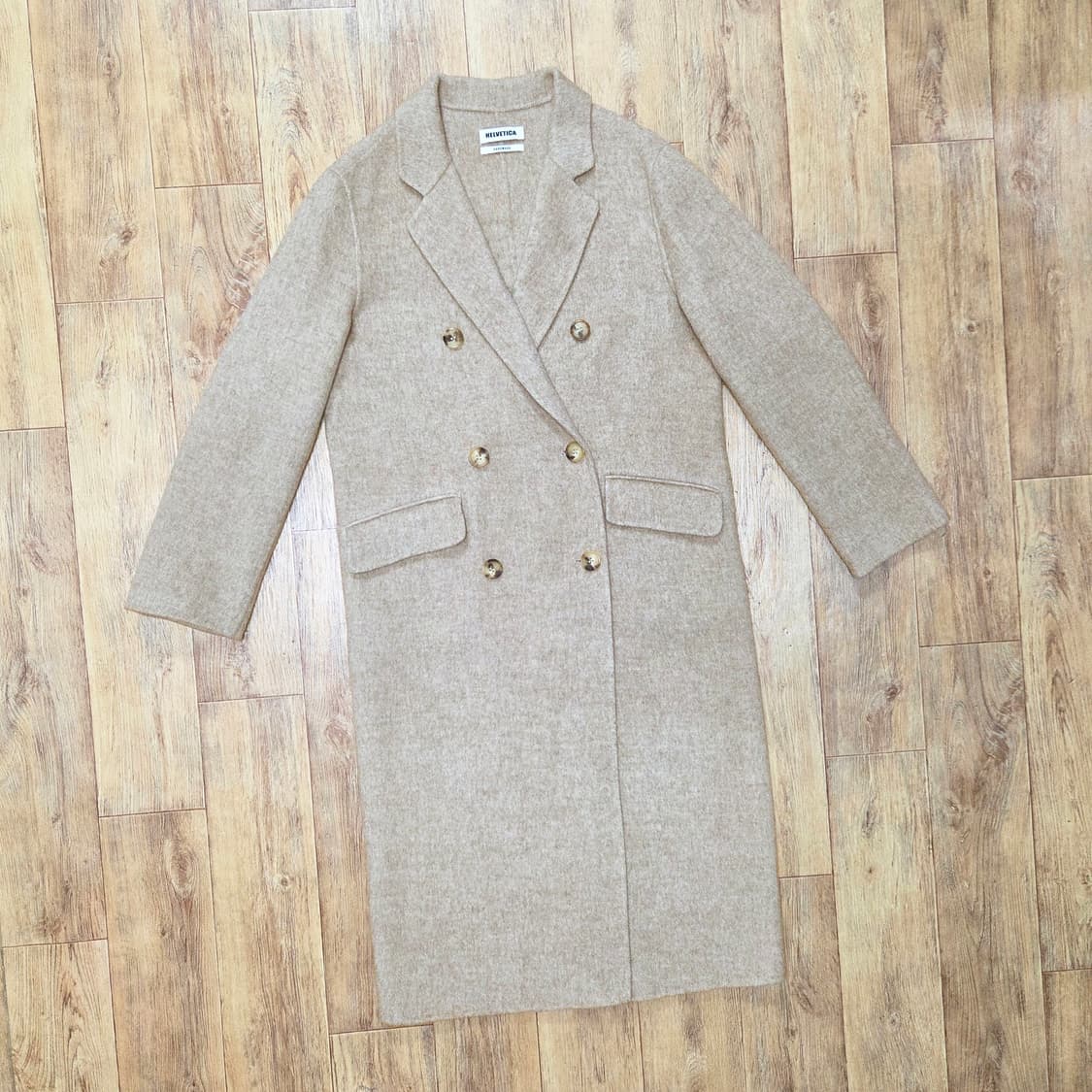 헬베티카(HELVETICA) 더블버튼 울코트 프리사이즈 새상품 상품이미지1