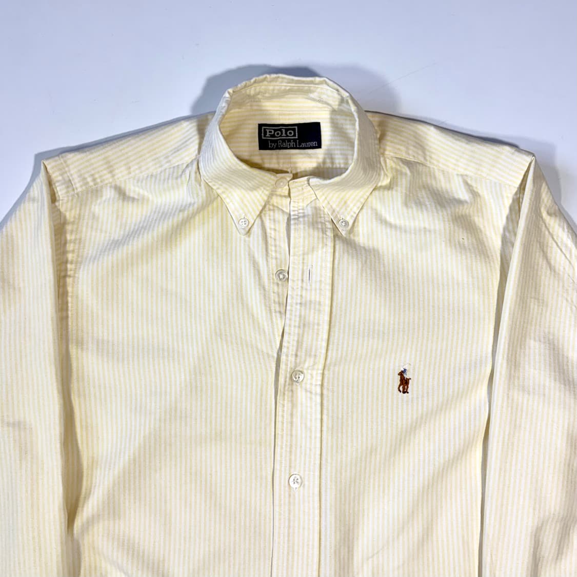 폴로 옐로우 스트라이프 셔츠 M 상품이미지5
