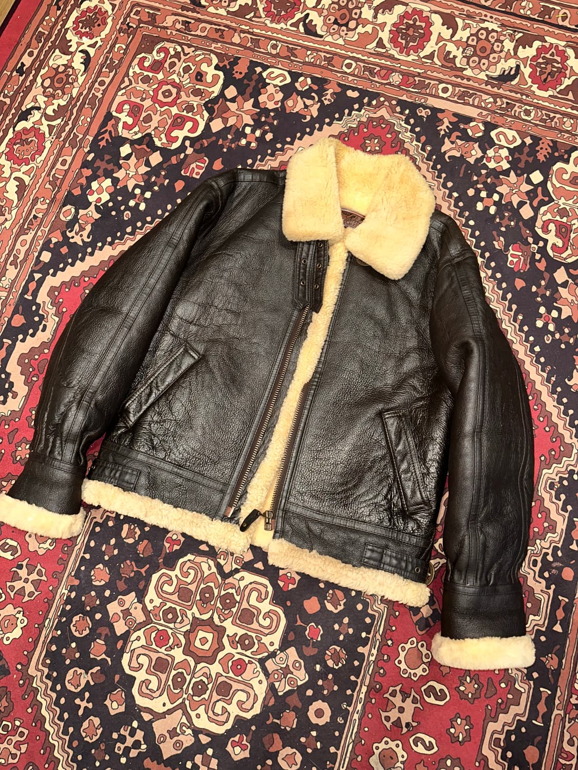 ( L ) B3무스탕 워크웨어 아메카지 레더자켓 무스탕 밀리터리 상품이미지6