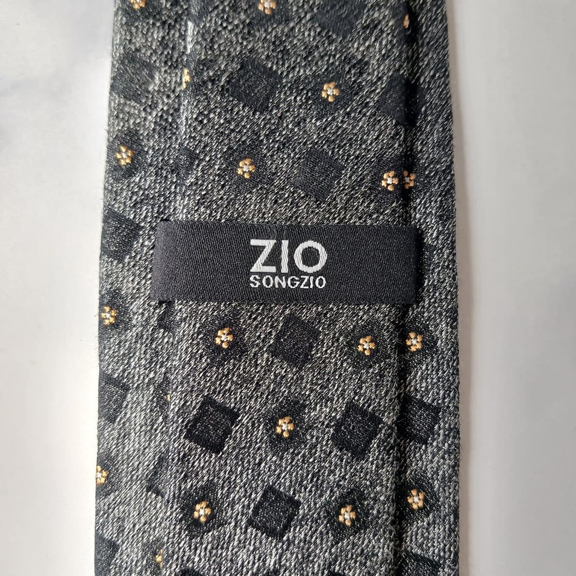 지오 송지오 실크 그레이 패턴 넥타이 7.5cm A+~A등급 E965 상품이미지8