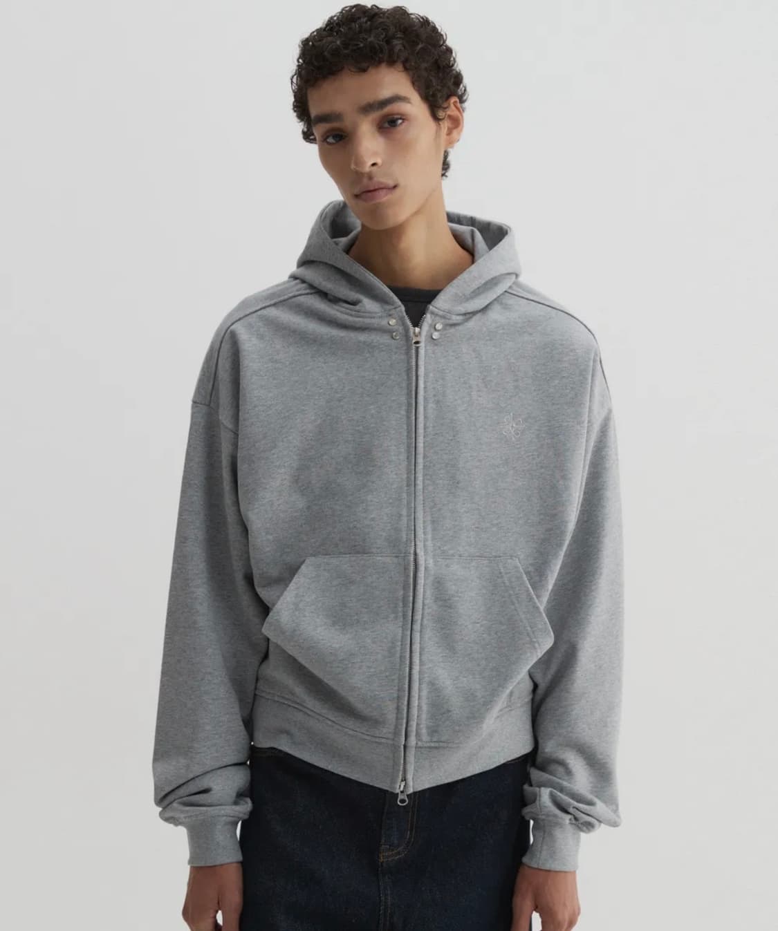 DNSR 크롭 후드집업 그레이 XL 상품이미지1