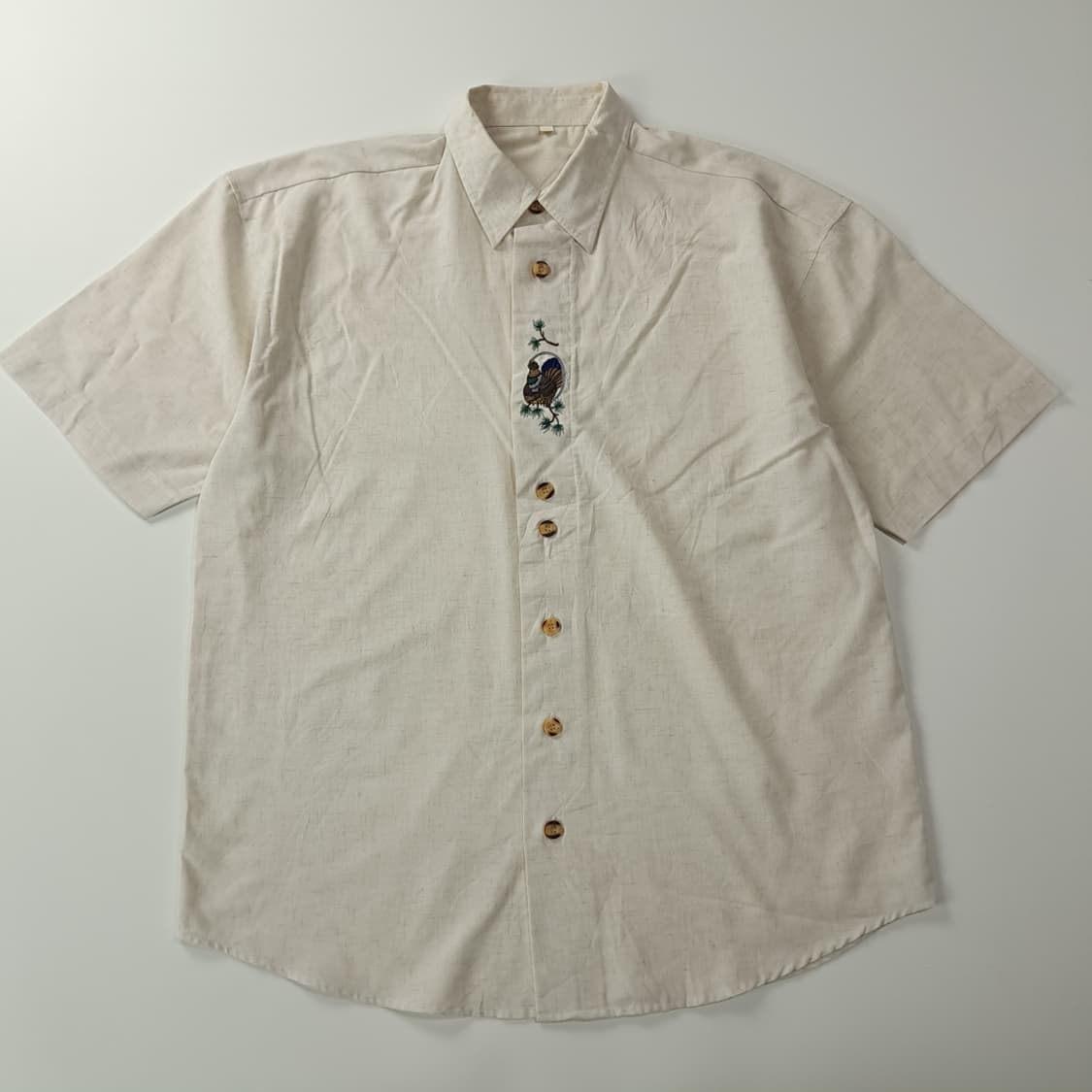 CK648 XL 90s 독일판 바바리안 린넨 비스코스 반팔 셔츠 남방 상품이미지1