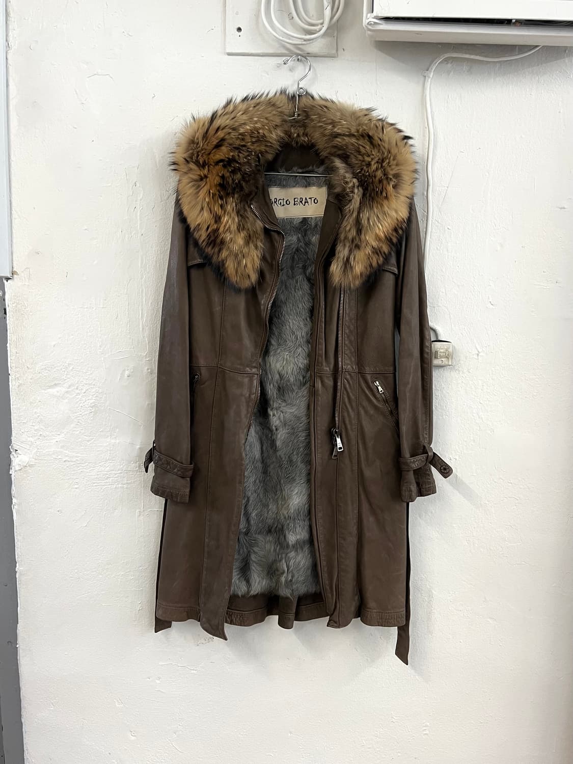 조르지오 브라토 폭스퍼 램스킨 레더 코트 상품이미지5