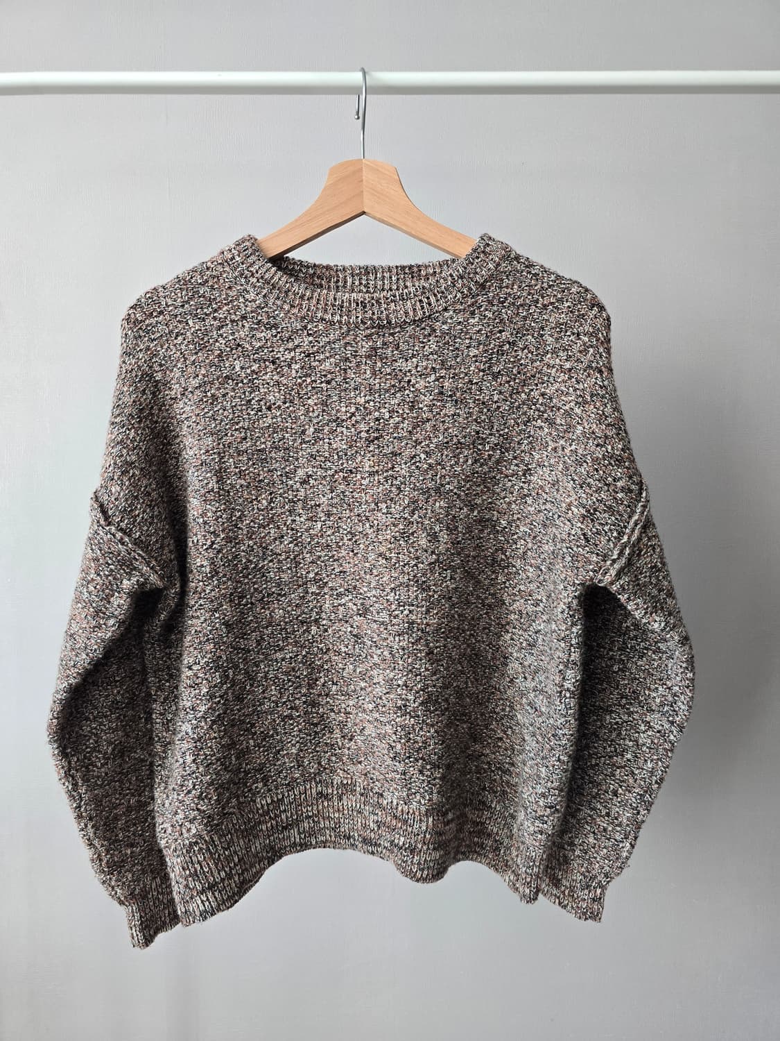 멀티컬러 드롭숄더 울 니트 M 상품이미지1