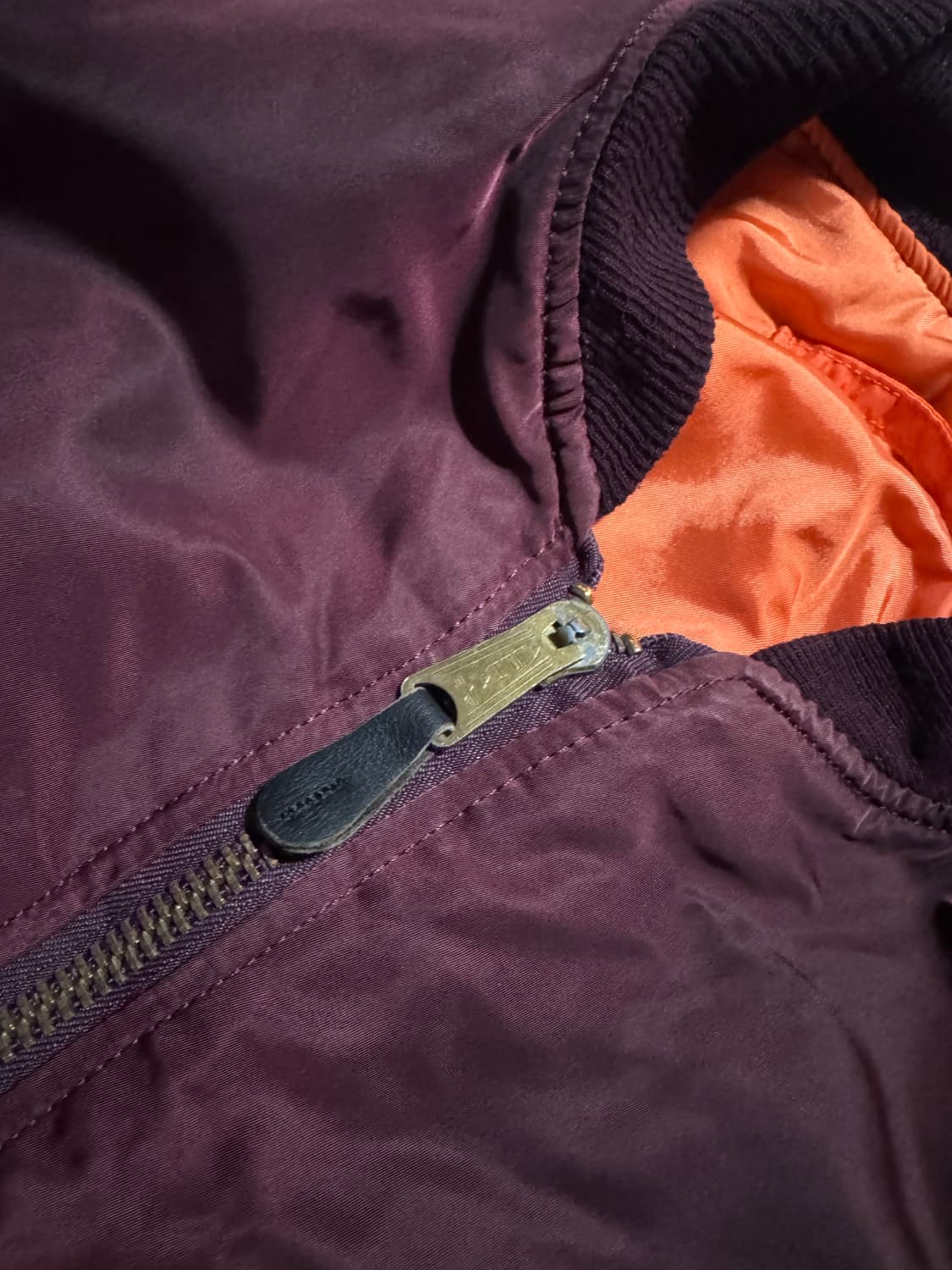 80s USA made 알파인더스트리 MA-1 버건디 M 상품이미지3