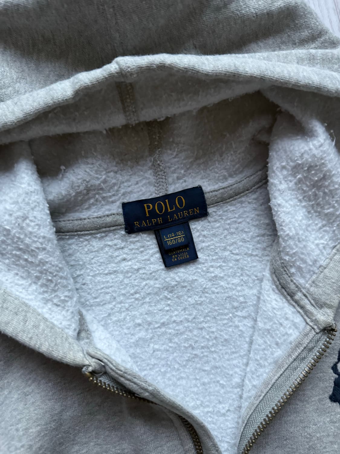 폴로 랄프로렌 빅 포니 로고 그레이 후드집업 상품이미지7