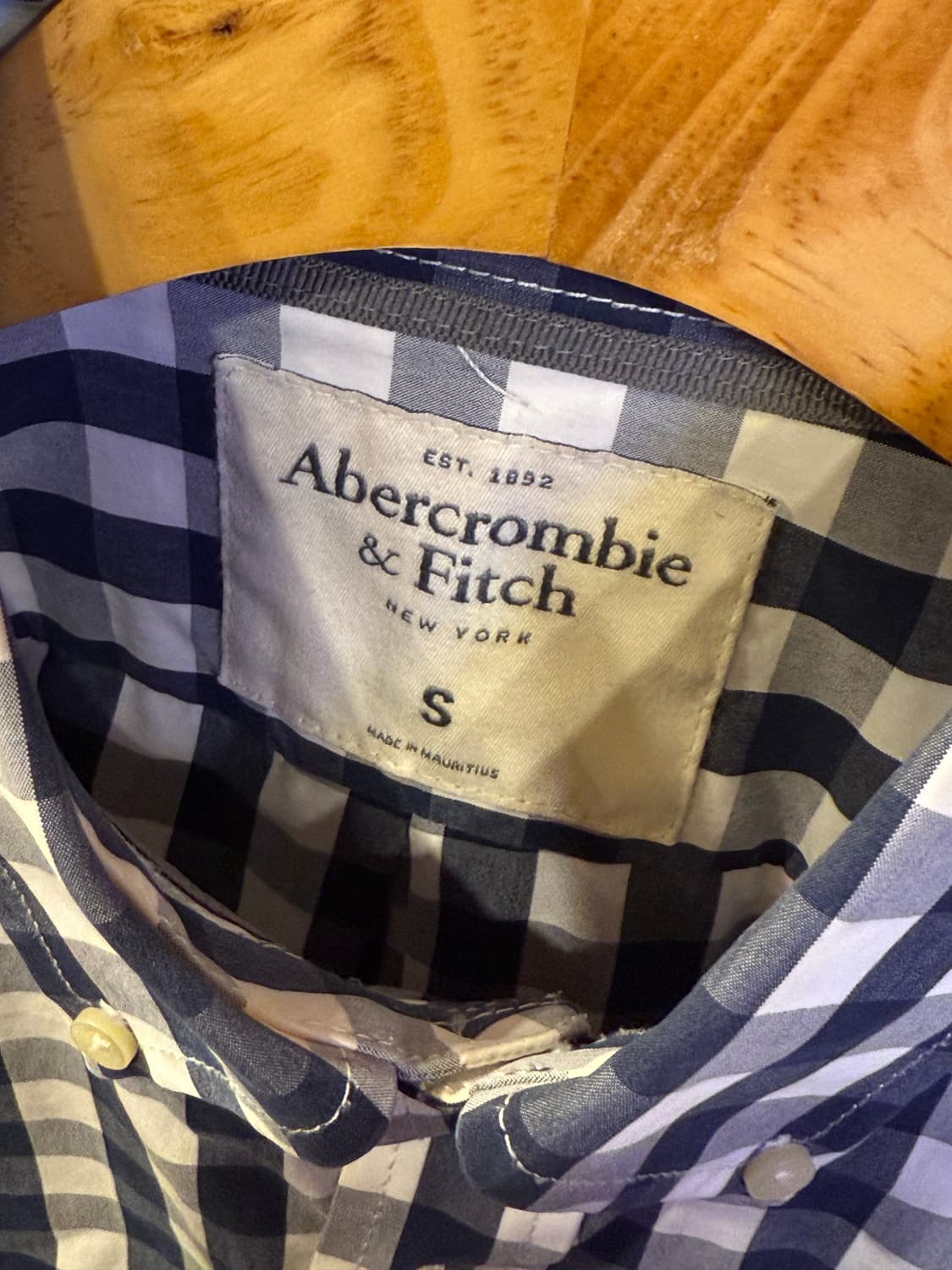 아베크롬비 네이비 깅엄체크 셔츠 상품이미지2