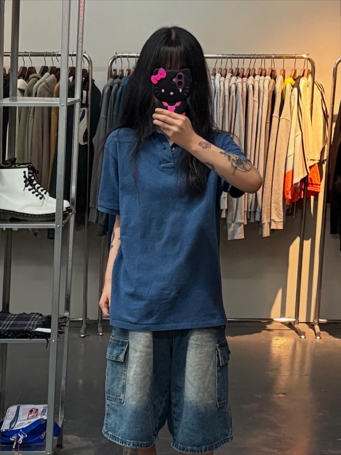 폴로 랄프로렌 신형 블루 오버핏 카라티 A1420 상품이미지1