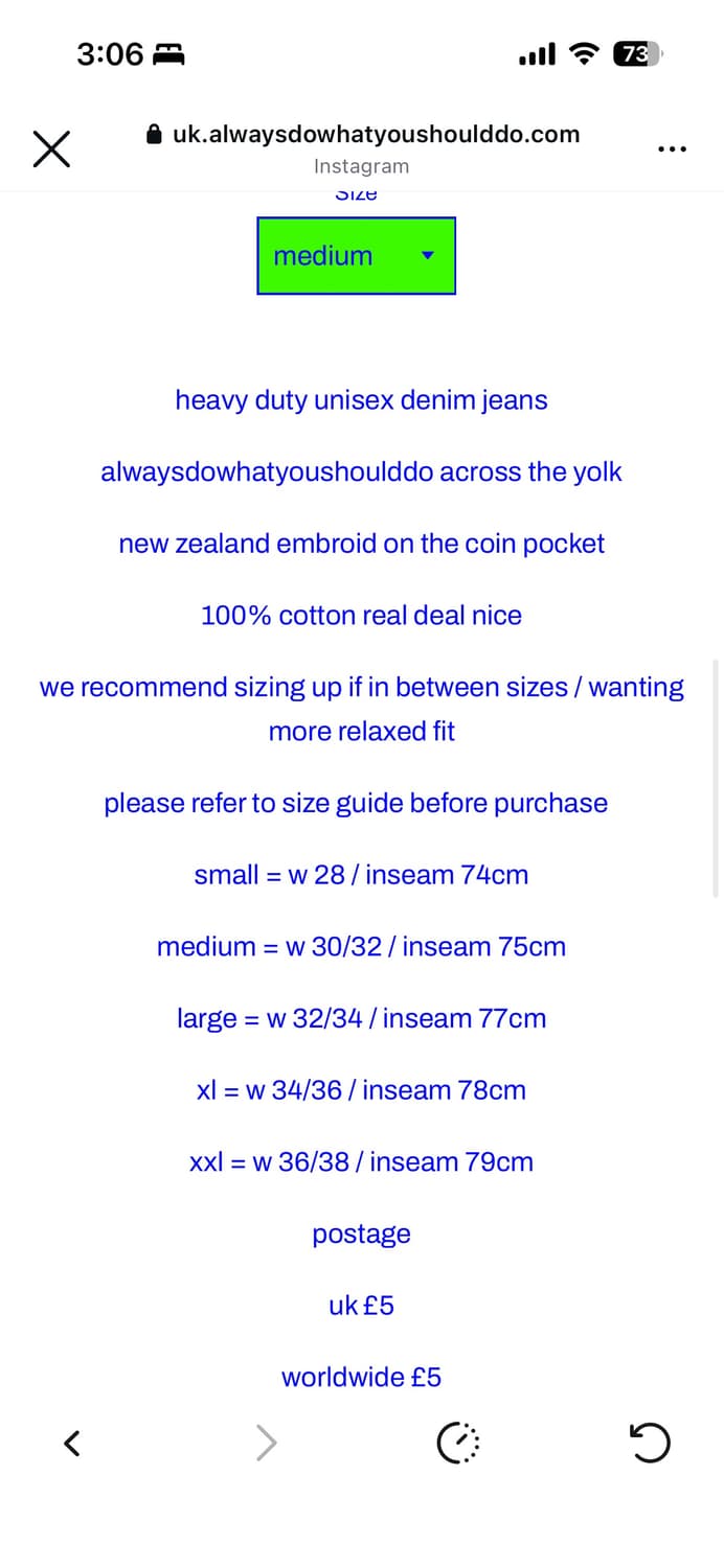 Adwysd yoke heavy duty unisex denim M 상품이미지5
