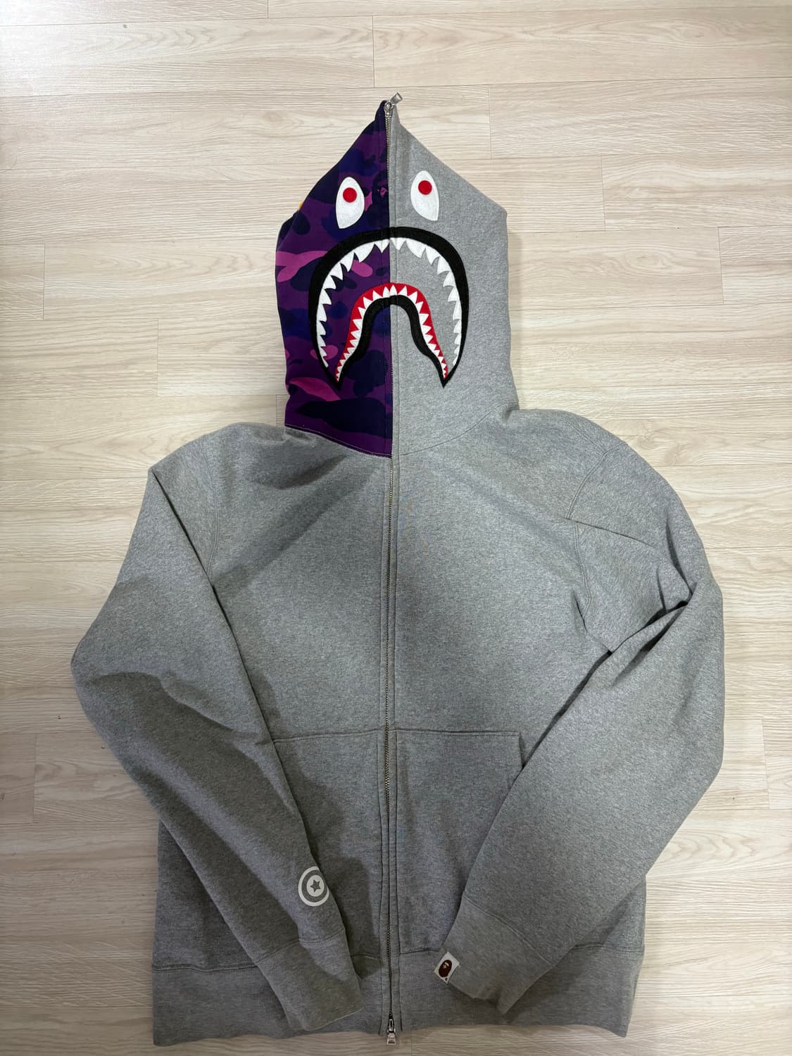 베이프 퍼플카모 샤크후드집업 xl 판매합니다 상품이미지1