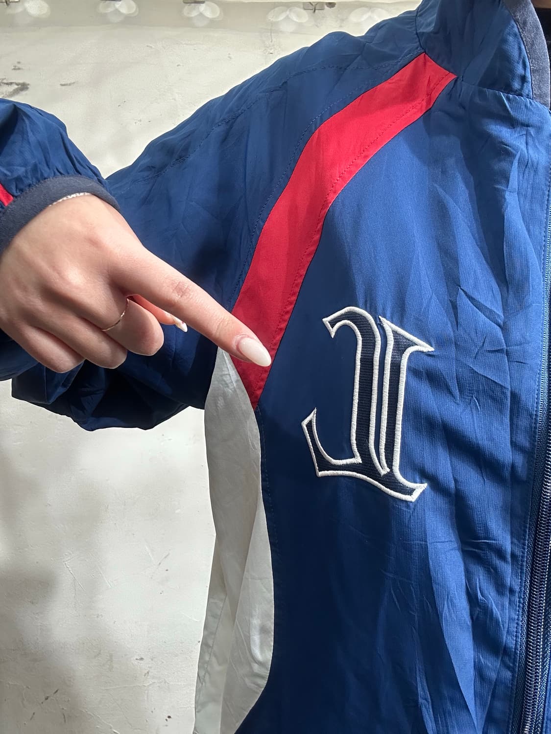 일본 빈티지 lions 네이비 유니폼 바람막이 자켓 M 상품이미지4