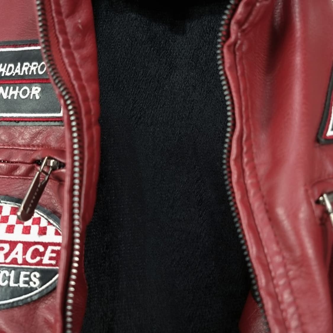 [빈티지] 비건레더 멀티패치 레이싱 바이커 라이더 가죽 자켓 M19542 상품이미지7