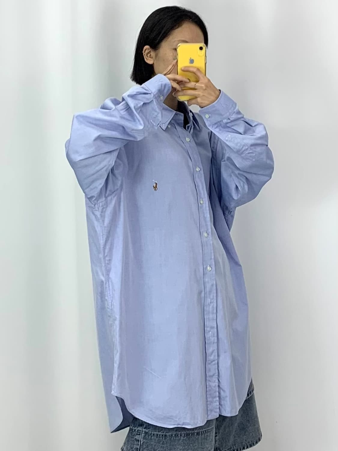 [4XL]POLO 블루 긴팔 빅셔츠  상품이미지3