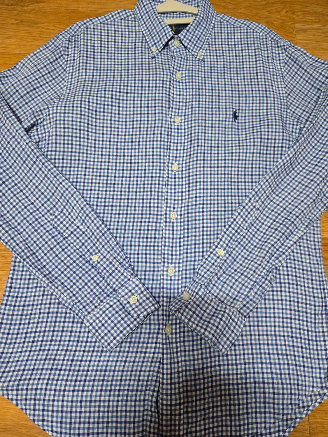 폴로 랄프로렌 남성 린넨 깅엄 체크 셔츠 상품이미지3