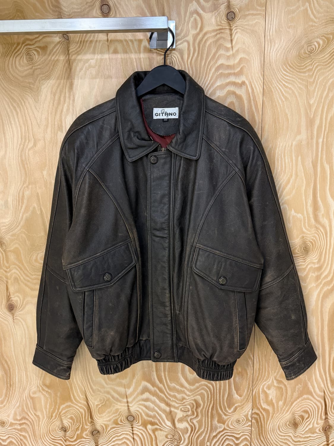 지타노 90‘s 레더 봄버 자켓 상품이미지2