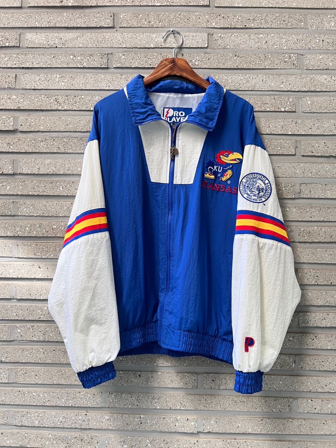 [M]90's USA 빈티지 KANSAS 유니버시티 배색 트랙 자켓 상품이미지7