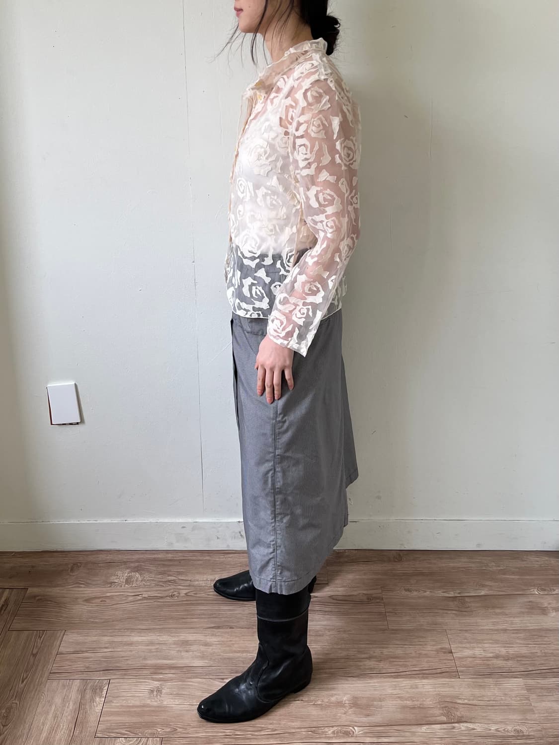 EARTHY MODE 시스루 셔츠 상품이미지9