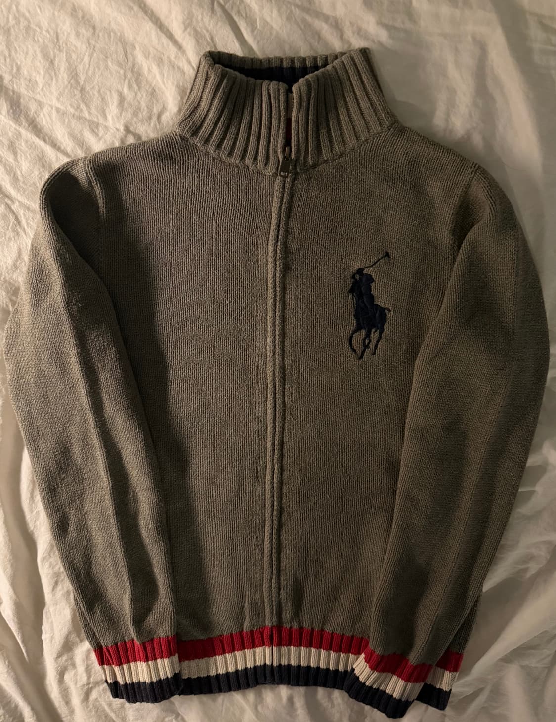 폴로 빅포니 니트집업 그레이 상품이미지2