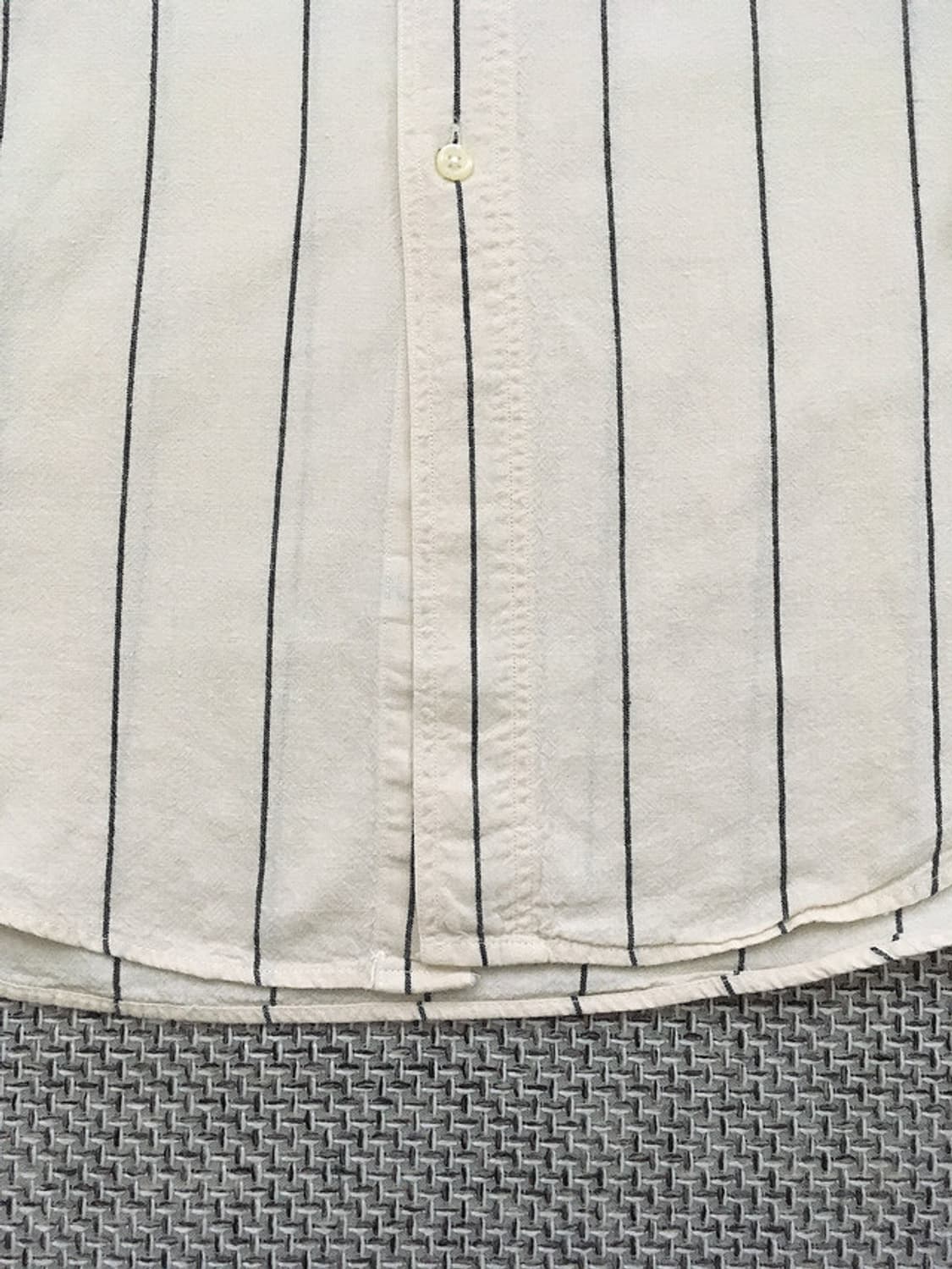 90s linen blended stripe B.U shirts 상품이미지7