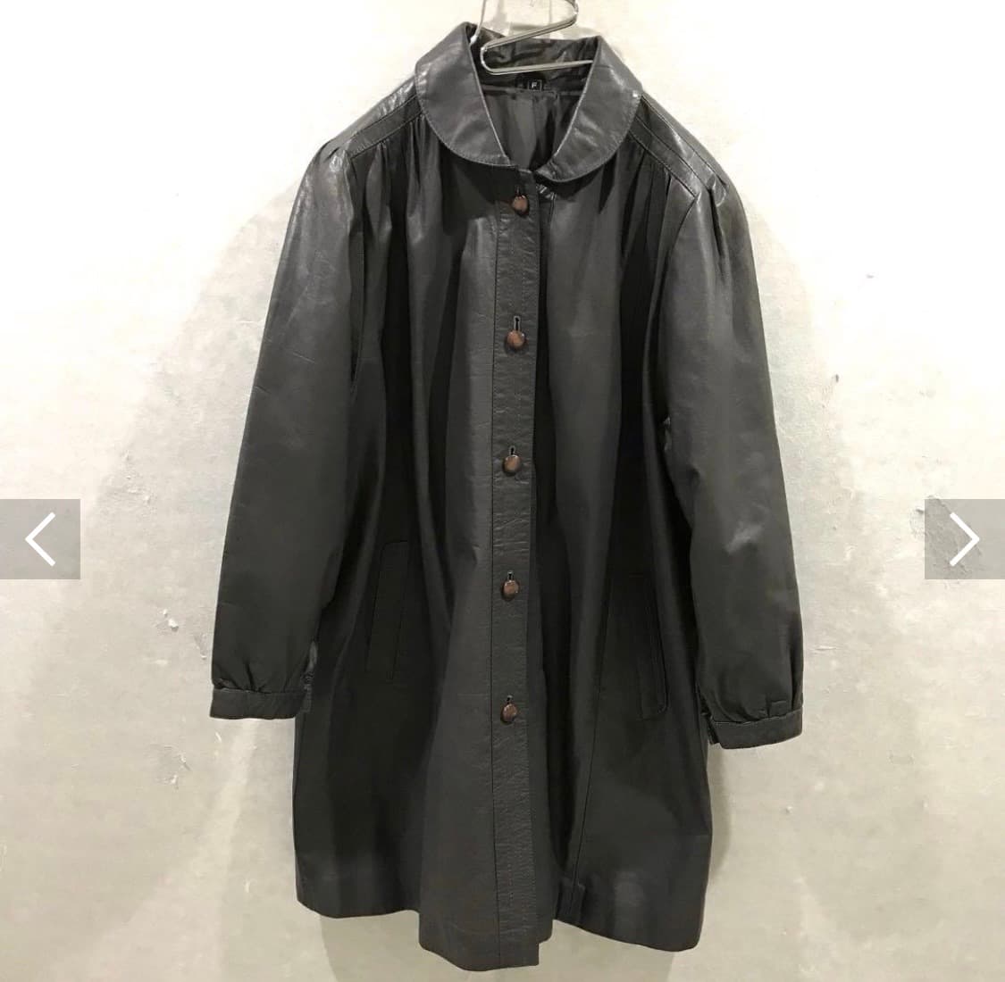 셔링 카라 레더 자켓  상품이미지2